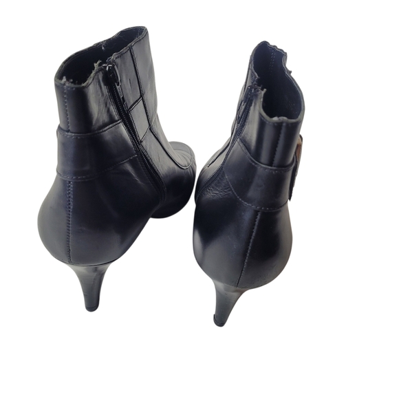 Talbots Black Leather Ankle Heeled Boots Size 8.5 - Picture 7 of 7